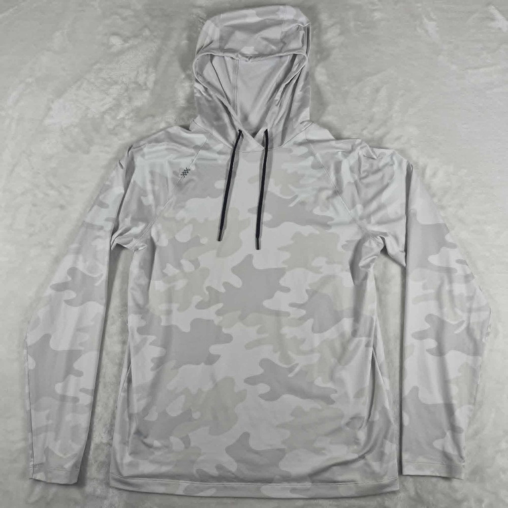 Rhone Camo Hoodie Men's Medium White Long‎ Sleeve Performance Golf Active Casual